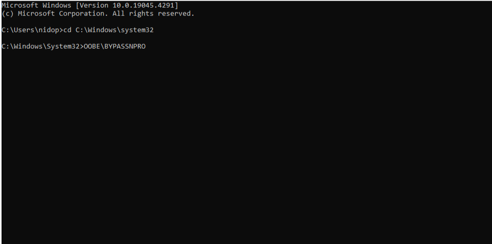 Windows Command Screen